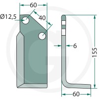 GRANIT Noże kątowe 180BRE-02R - Sklep PoltechParts