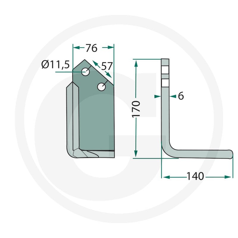 GRANIT Nóż kątowy 180HOW-02L - Sklep PoltechParts