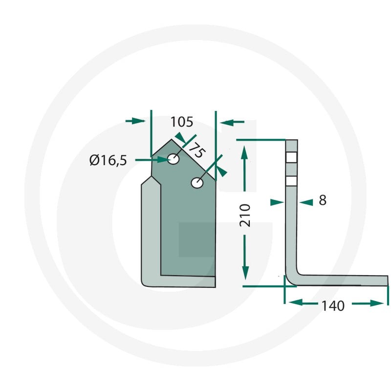 GRANIT Nóż kątowy 180HOW-10R - Sklep PoltechParts