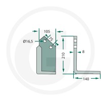 GRANIT Nóż kątowy 180HOW-10R - Sklep PoltechParts