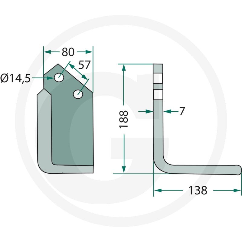 GRANIT Nóż kątowy 180KRO-04L - Sklep PoltechParts