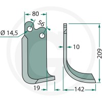 GRANIT Nóż wygięty 180MAS-05R - Sklep PoltechParts