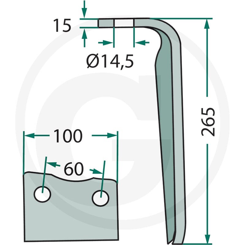 GRANIT Ząb brony aktywnej 180RH-107-DER - Sklep PoltechParts