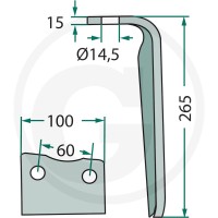 GRANIT Ząb brony aktywnej 180RH-107-DER - Sklep PoltechParts