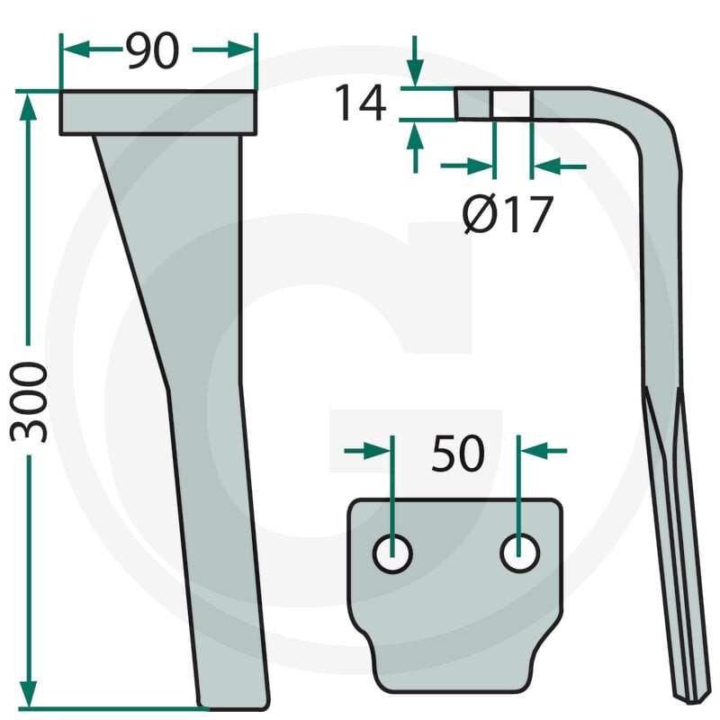 GRANIT Ząb brony aktywnej 180RH-71-L - Sklep PoltechParts