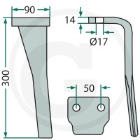 GRANIT Ząb brony aktywnej 180RH-71-L - Sklep PoltechParts