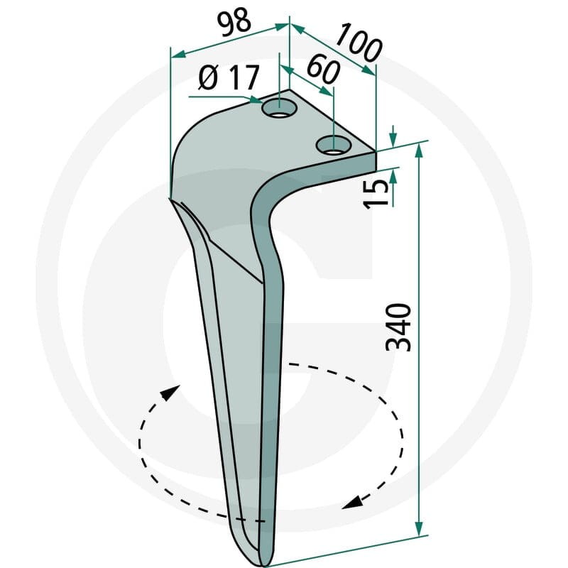 GRANIT Ząb brony aktywnej 180RH-MAS-75L - Sklep PoltechParts
