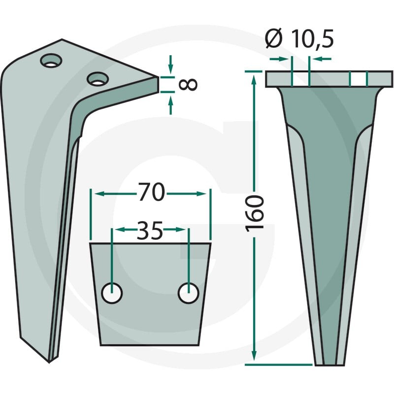 GRANIT Ząb brony aktywnej 180RH-R.O-03 - Sklep PoltechParts