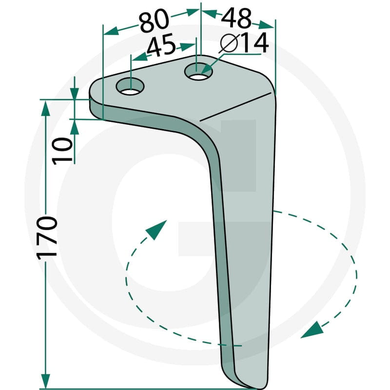 GRANIT Ząb brony aktywnej 180RH-RIN-05L - Sklep PoltechParts