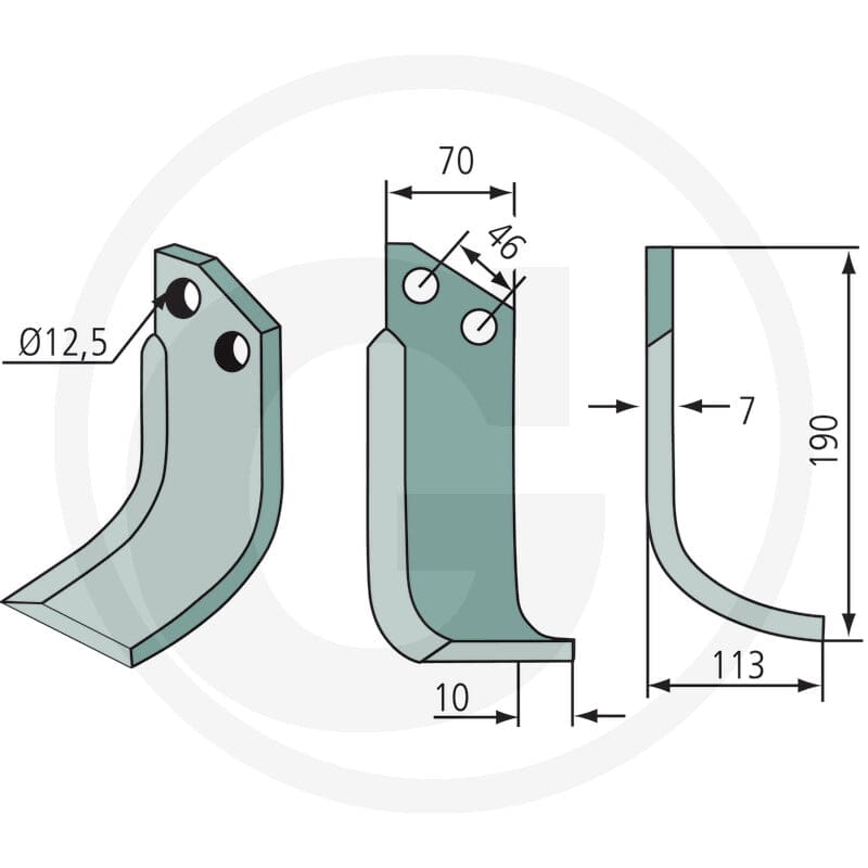 GRANIT Nóż wygięty 180SOV-02L - Sklep PoltechParts