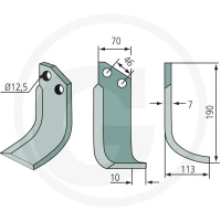 GRANIT Nóż wygięty 180SOV-02L - Sklep PoltechParts