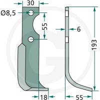 GRANIT Nóż wygięty 180BCS-13L - Sklep PoltechParts