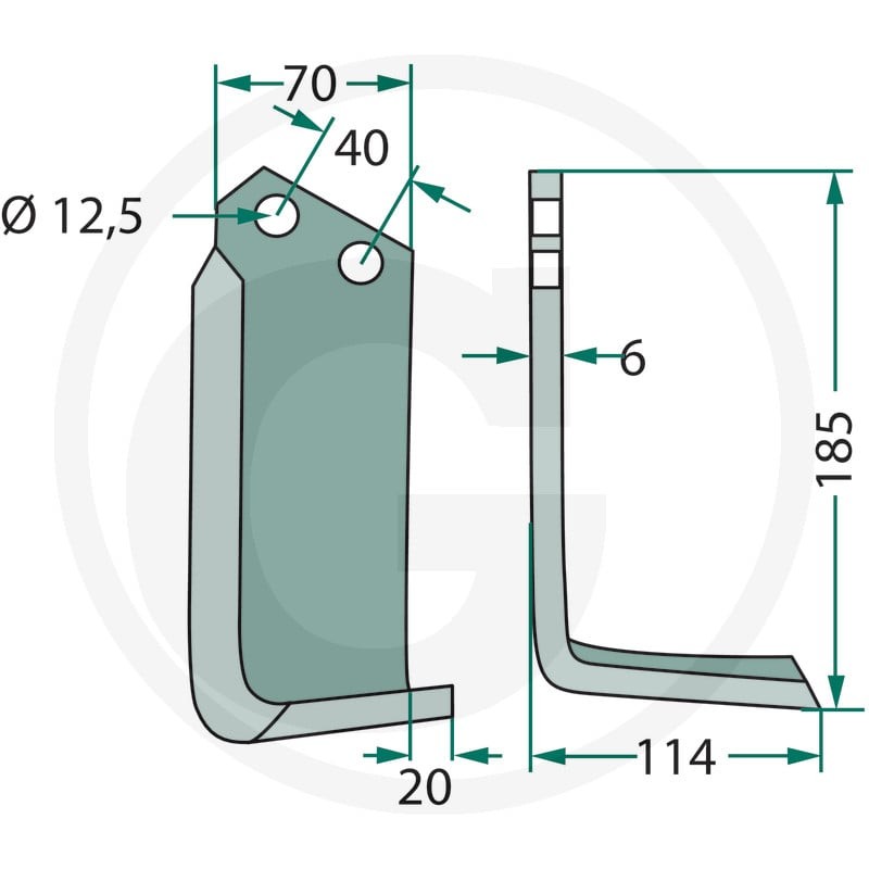 GRANIT Noże kątowe 180BRE-04R - Sklep PoltechParts