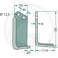 GRANIT Noże kątowe 180BRE-04R - Sklep PoltechParts