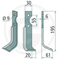 GRANIT Nóż glebogryzarki 180GRI-11L - Sklep PoltechParts