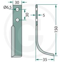 GRANIT Nóż wygięty 180HOL-05R - Sklep PoltechParts