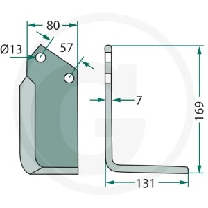 GRANIT Nóż kątowy 180KUH-29L