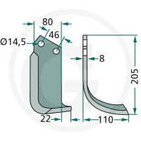 GRANIT Nóż wygięty 180MAL-01L - Sklep PoltechParts