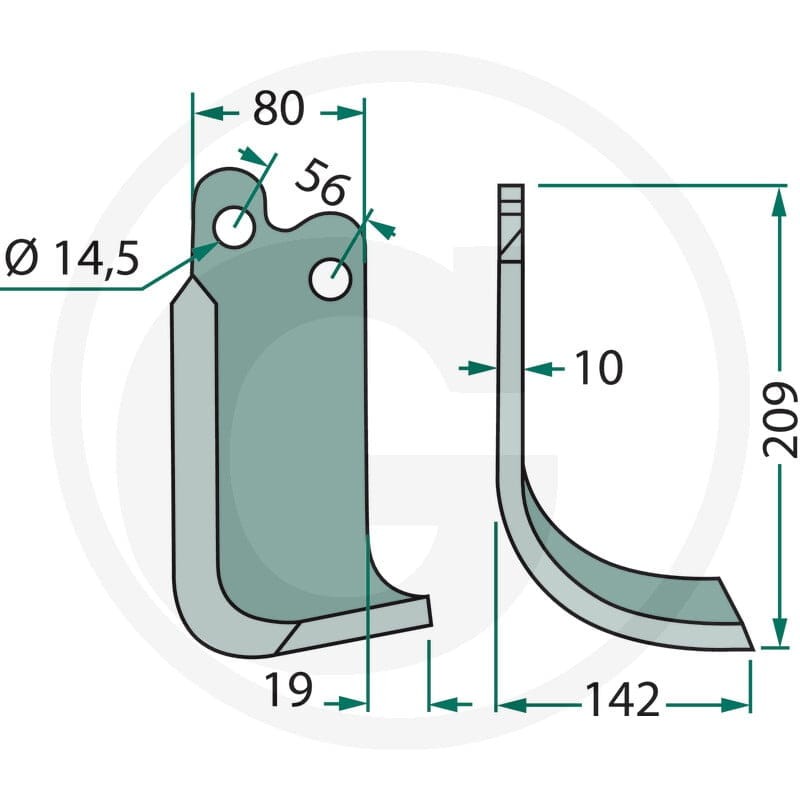 GRANIT Nóż wygięty 180MAS-05L - Sklep PoltechParts