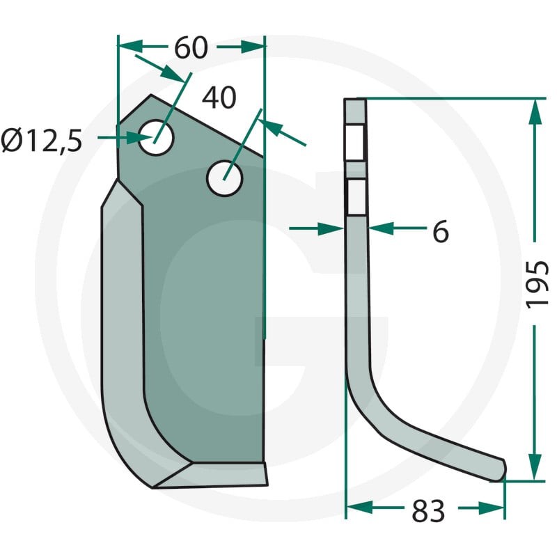 GRANIT Nóż wygięty 180MAS-12L - Sklep PoltechParts