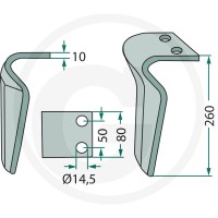 GRANIT Ząb brony aktywnej 180RH-ORT-05L - Sklep PoltechParts