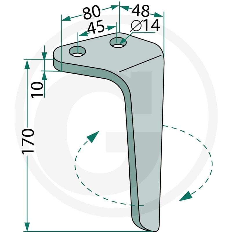 GRANIT Ząb brony aktywnej 180RH-RIN-05R - Sklep PoltechParts