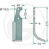 GRANIT Nóż wygięty 180SEP-03L - Sklep PoltechParts
