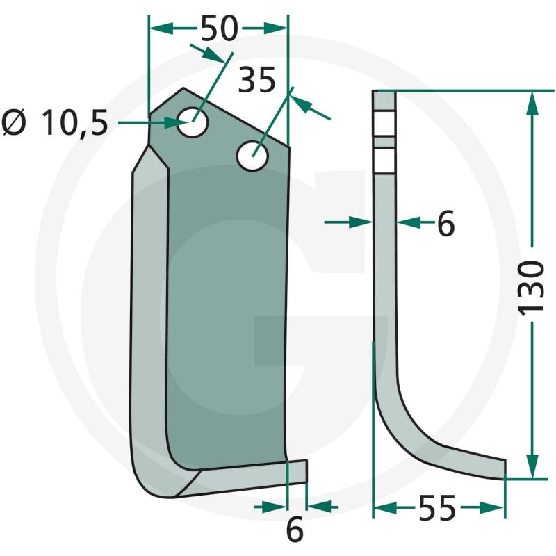GRANIT Nóż wygięty 180BRE-15R - Sklep PoltechParts