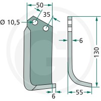 GRANIT Nóż wygięty 180BRE-15R - Sklep PoltechParts