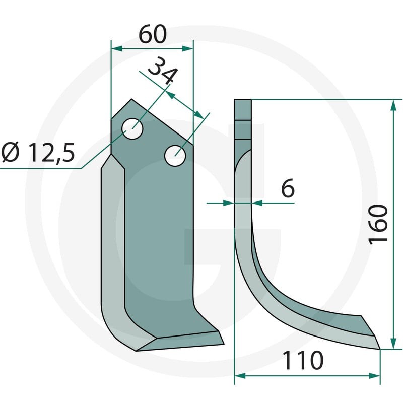 GRANIT Nóż wygięty 180DLM-01L - Sklep PoltechParts