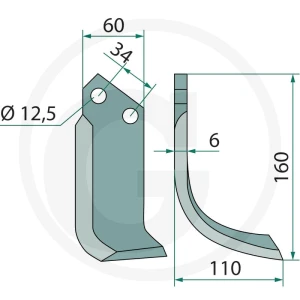 GRANIT Nóż wygięty 180DLM-01R
