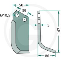 GRANIT Nóż wygięty 180GOL-32L - Sklep PoltechParts