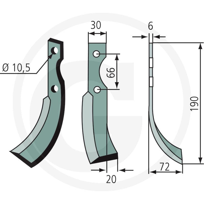 GRANIT Nóż wygięty 180GRI-01L - Sklep PoltechParts