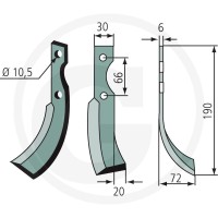 GRANIT Nóż wygięty 180GRI-01L - Sklep PoltechParts