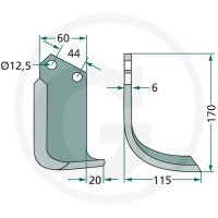 GRANIT Nóż wygięty 180CEL-13R - Sklep PoltechParts