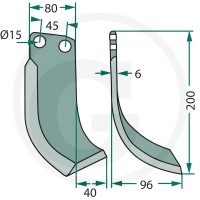 GRANIT Nóż wygięty 180EBE-01L - Sklep PoltechParts
