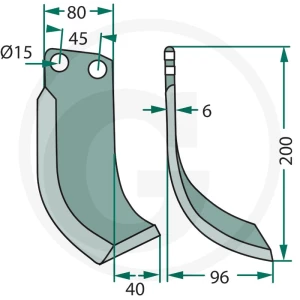 GRANIT Nóż wygięty 180EBE-01L