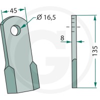 GRANIT Nóż bijakowy 18063-MAS-58 - Sklep PoltechParts