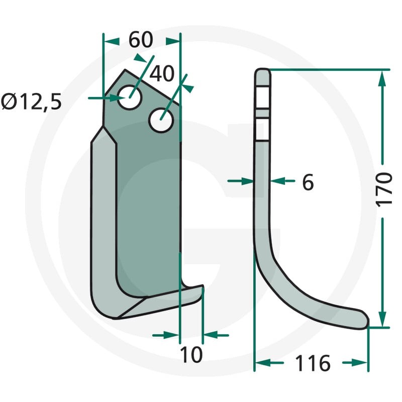 GRANIT Nóż wygięty 180BRE-14R - Sklep PoltechParts