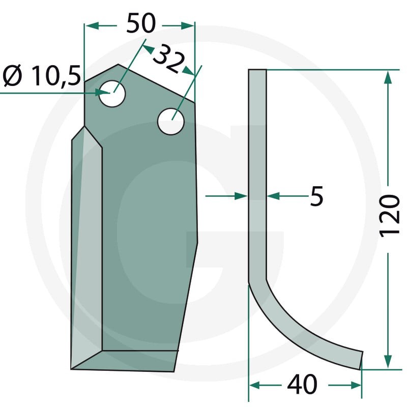 GRANIT Nóż wygięty 180COM-06L - Sklep PoltechParts