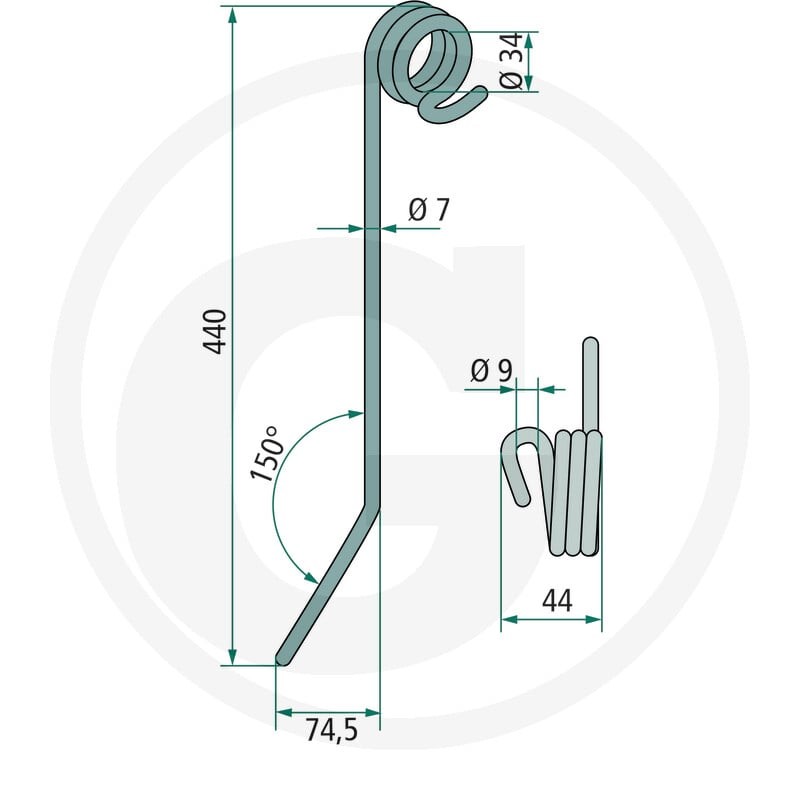 GRANIT Palec zagarniający siewnika 18010.HS-R7 - Sklep PoltechParts