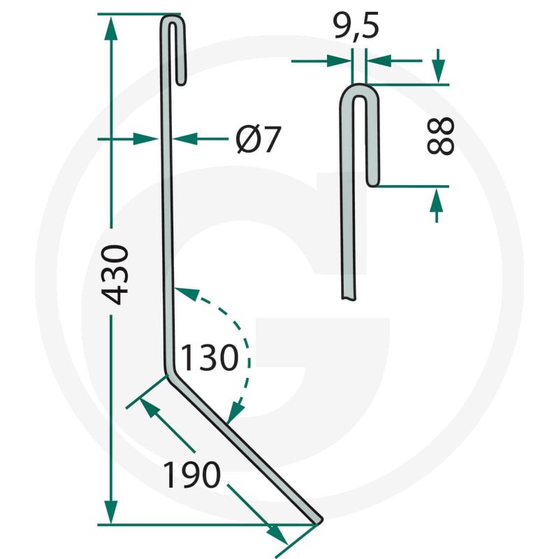 GRANIT Palec zagarniający siewnika 18010.ST-A13 - Sklep PoltechParts