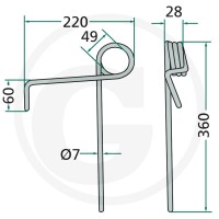 GRANIT Palec zagarniający siewnika 18010.ST-AL - Sklep PoltechParts