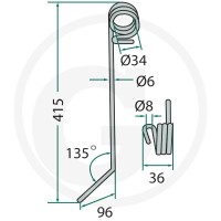 GRANIT Palec zagarniający siewnika 18010.HS-HK - Sklep PoltechParts