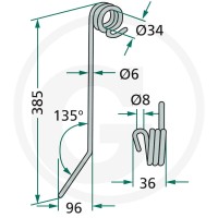 GRANIT Palec zagarniający siewnika 18010.HS-H3 - Sklep PoltechParts