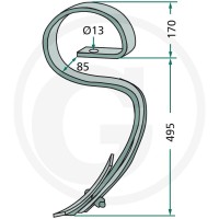 GRANIT Ząb sprężynowy, duży 1801.B242 - Sklep PoltechParts