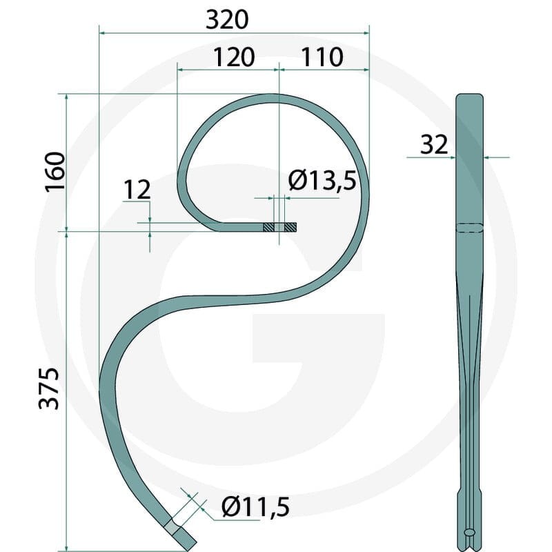 GRANIT Ząb kultywatora 1801.W241232 - Sklep PoltechParts