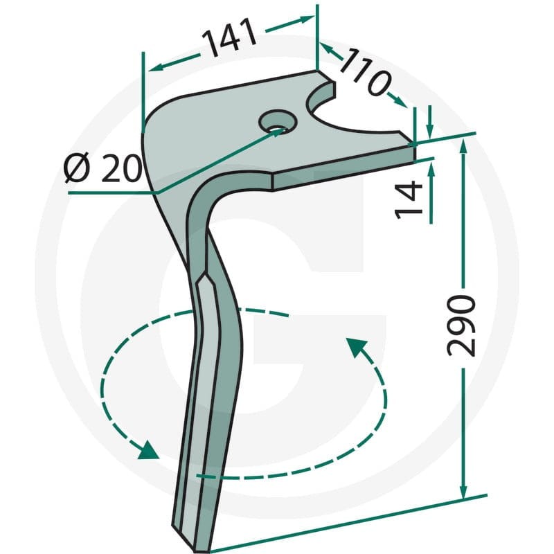 GRANIT Ząb brony aktywnej 180RH-134-L - Sklep PoltechParts