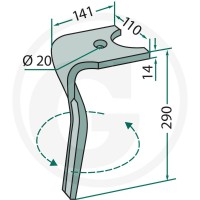 GRANIT Ząb brony aktywnej 180RH-134-L - Sklep PoltechParts
