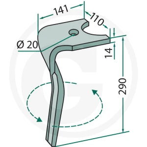 GRANIT Ząb brony aktywnej 180RH-134-L